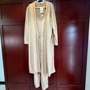 Free People Bicoastal Set: Cardigan and Jumpsuit: Cream NWT  Large